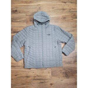 The North Face Puffer Jacket Mens XL Gray Thermoball Quilted Packable Zip Coat